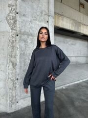 Modal Kumaş Kristal Taş Detaylı İkili Takım