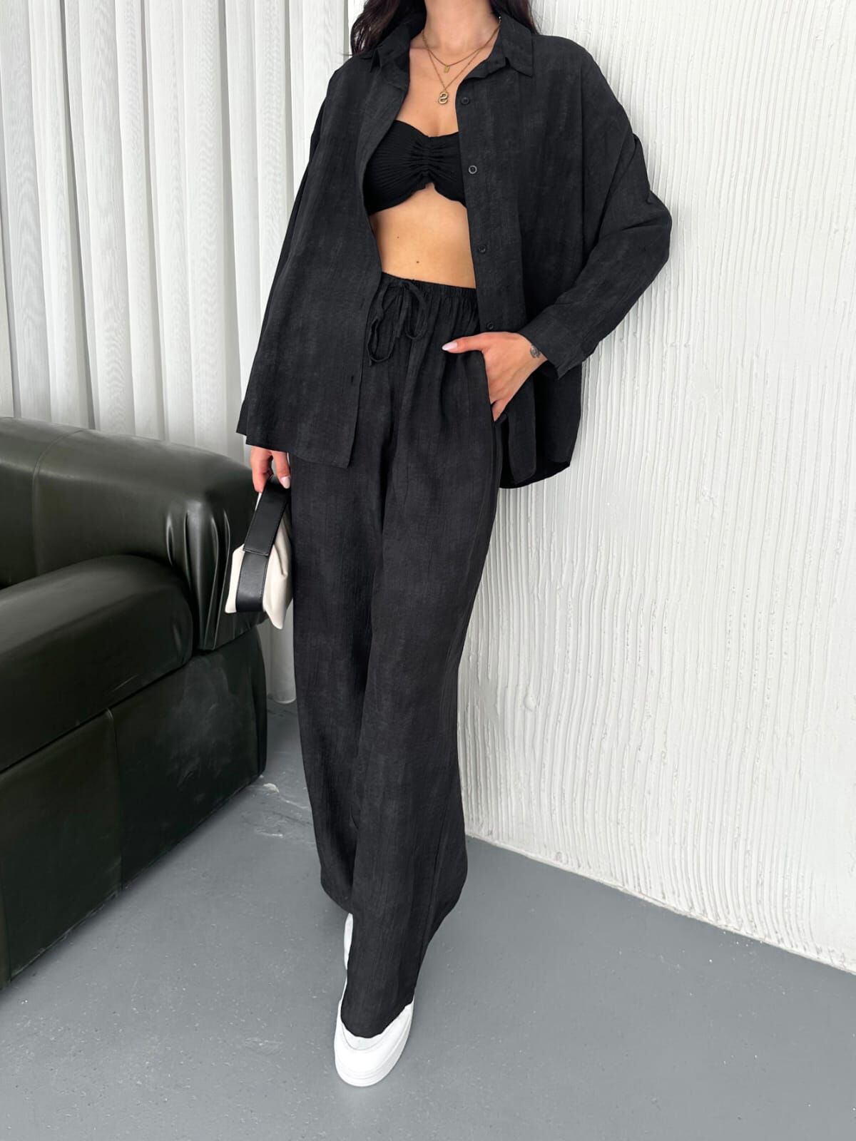 Oversize Salaş Gömlek - Pantolon takım